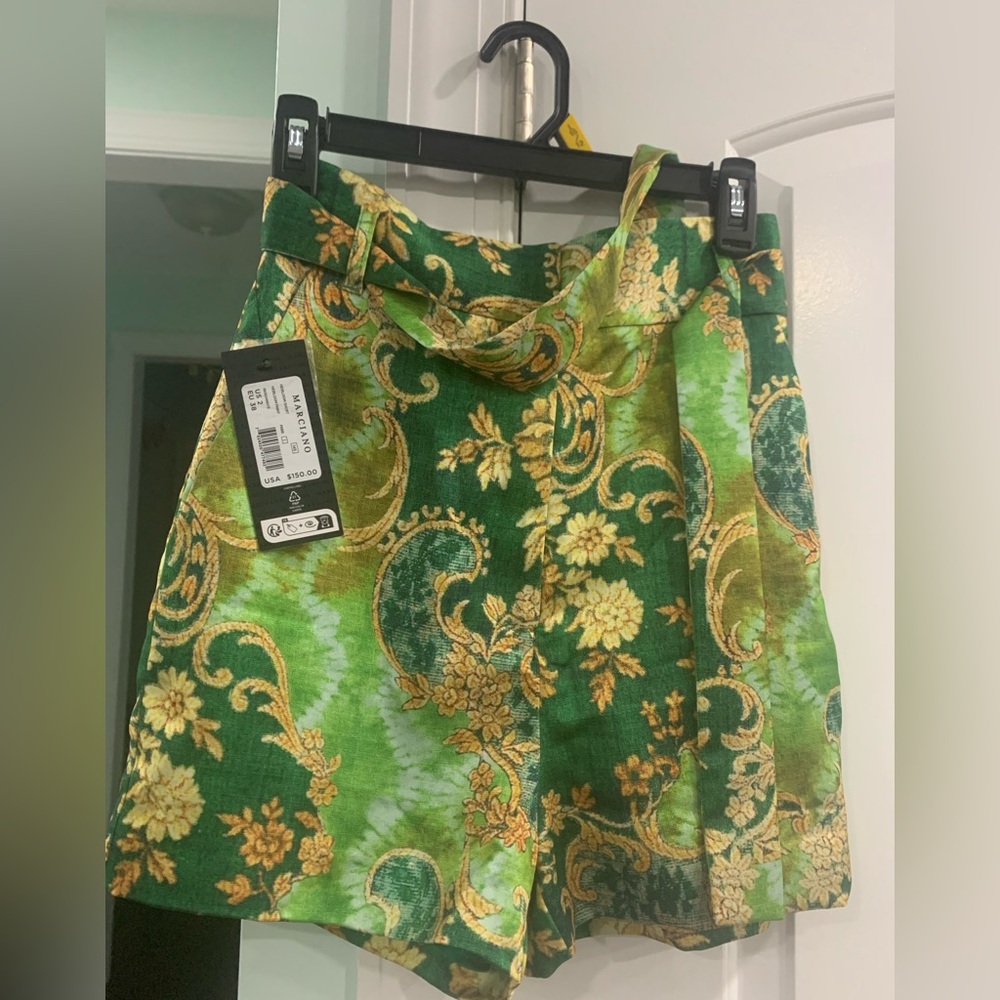 Guess by Marciano Green and Gold Women's Shorts